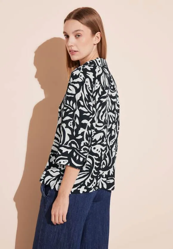 344574- Navy Print Blouse - Street One