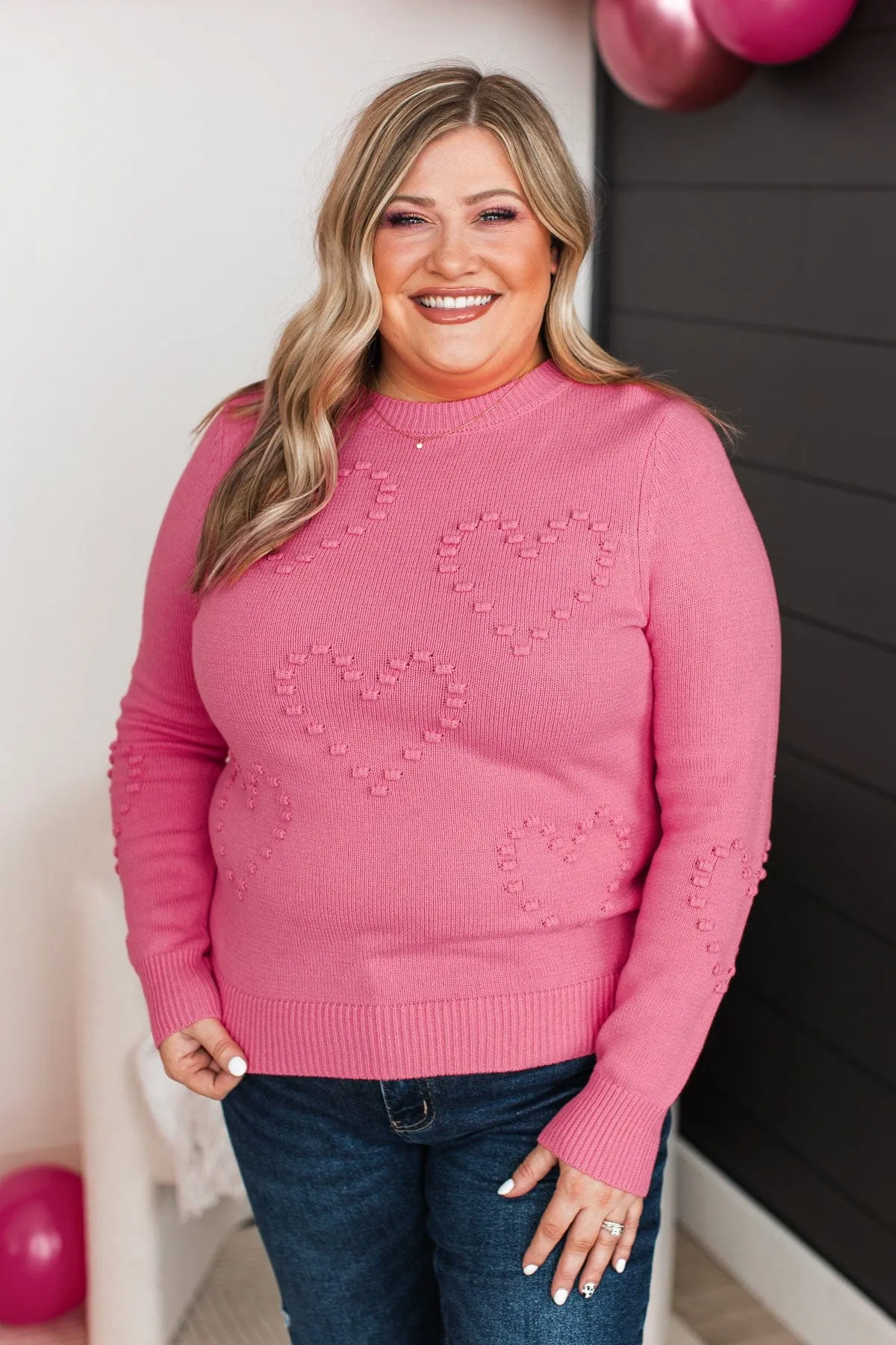 A Love To Remember Knit Sweater- Pink