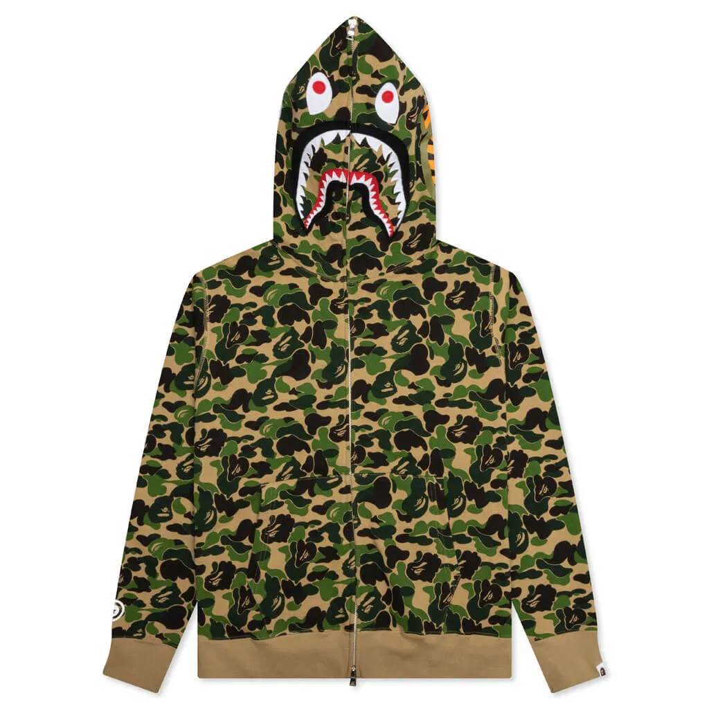 Abc Camo Shark Full Zip Hoodie - Green