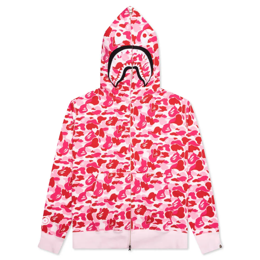 Abc Camo Shark Full Zip Hoodie - Pink