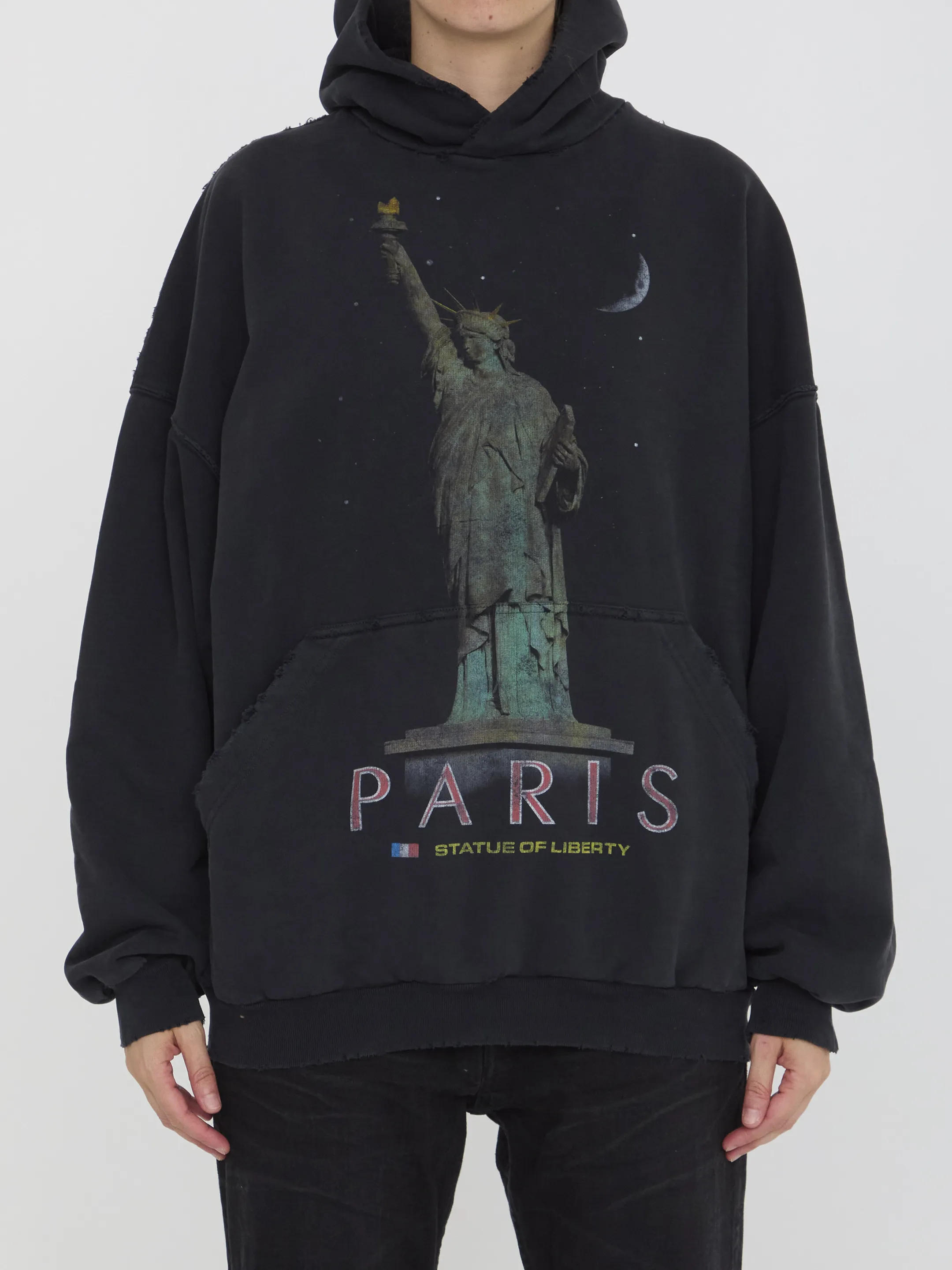 BALENCIAGA  |Paris Liberty Hoodie Oversized in Black