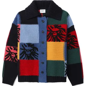 BAPE BLACK HAND KNIT PATCHWORK SWEATER MENS