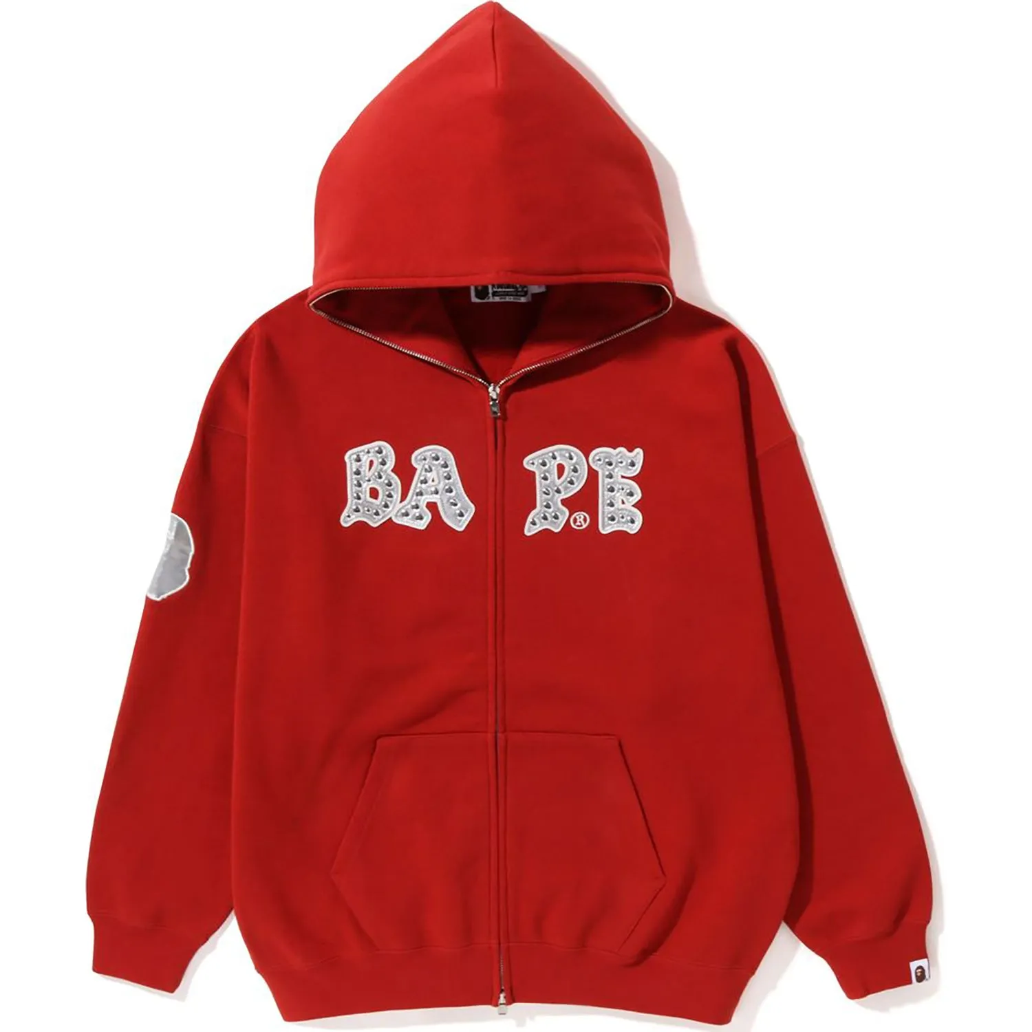 BAPE STUDDED OVERSIZED FULL ZIP HOODIE LADIES