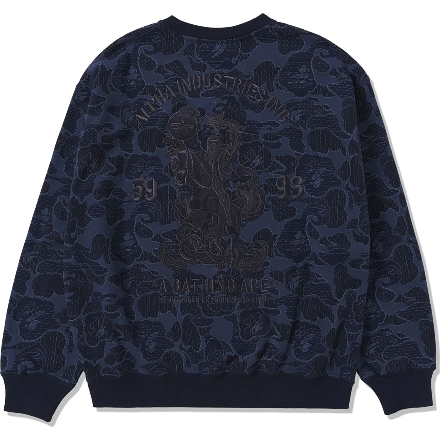 BAPE X ALPHA INDUSTRIES CREWNECK SWEATER MENS