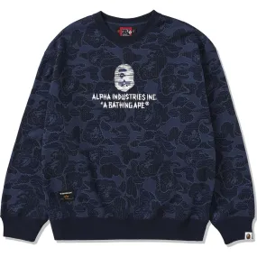 BAPE X ALPHA INDUSTRIES CREWNECK SWEATER MENS