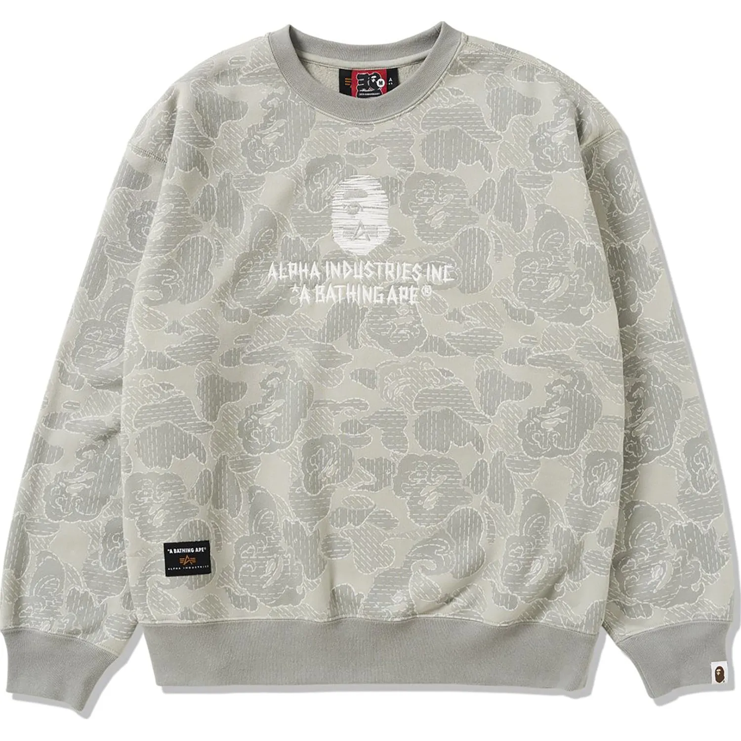 BAPE X ALPHA INDUSTRIES CREWNECK SWEATER MENS