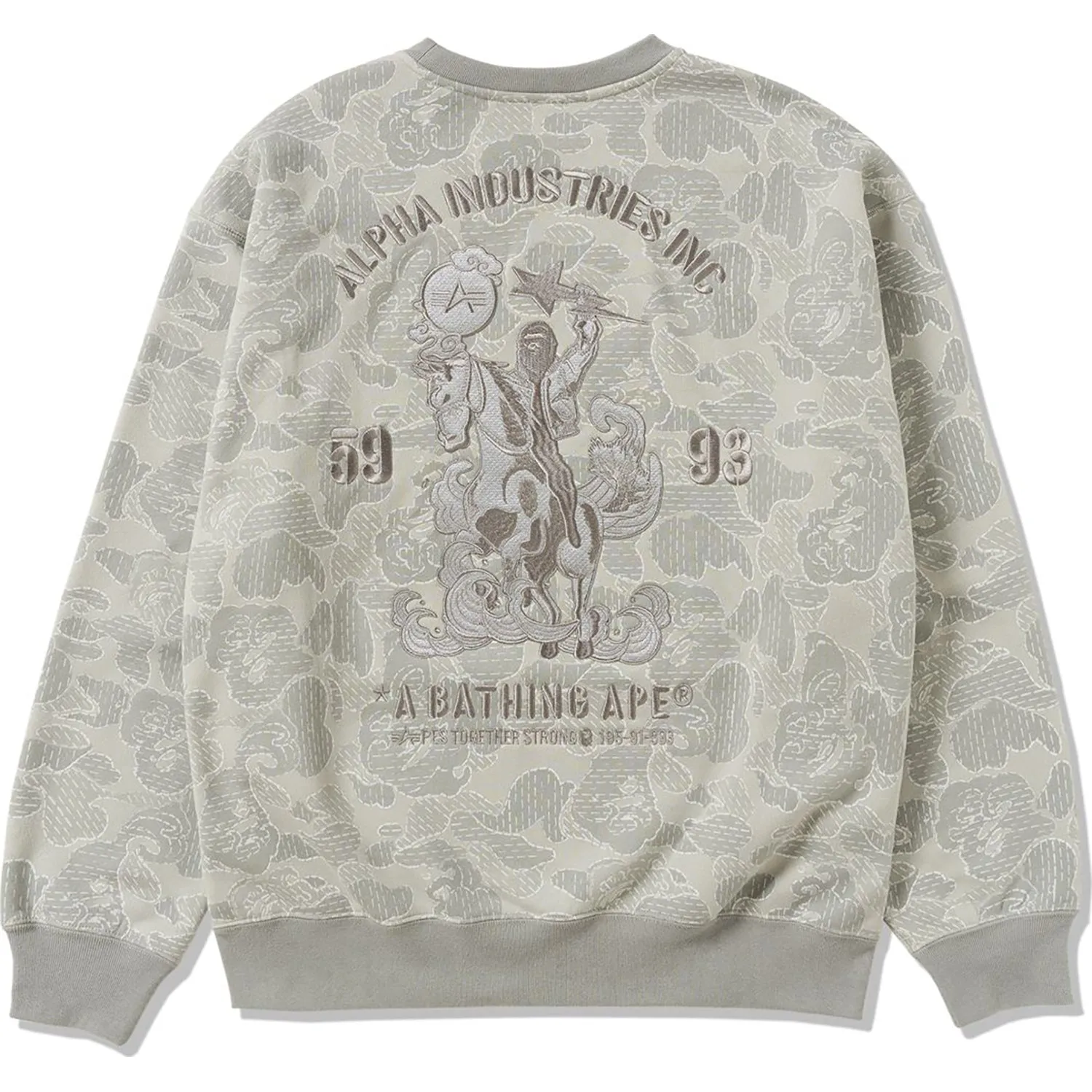 BAPE X ALPHA INDUSTRIES CREWNECK SWEATER MENS