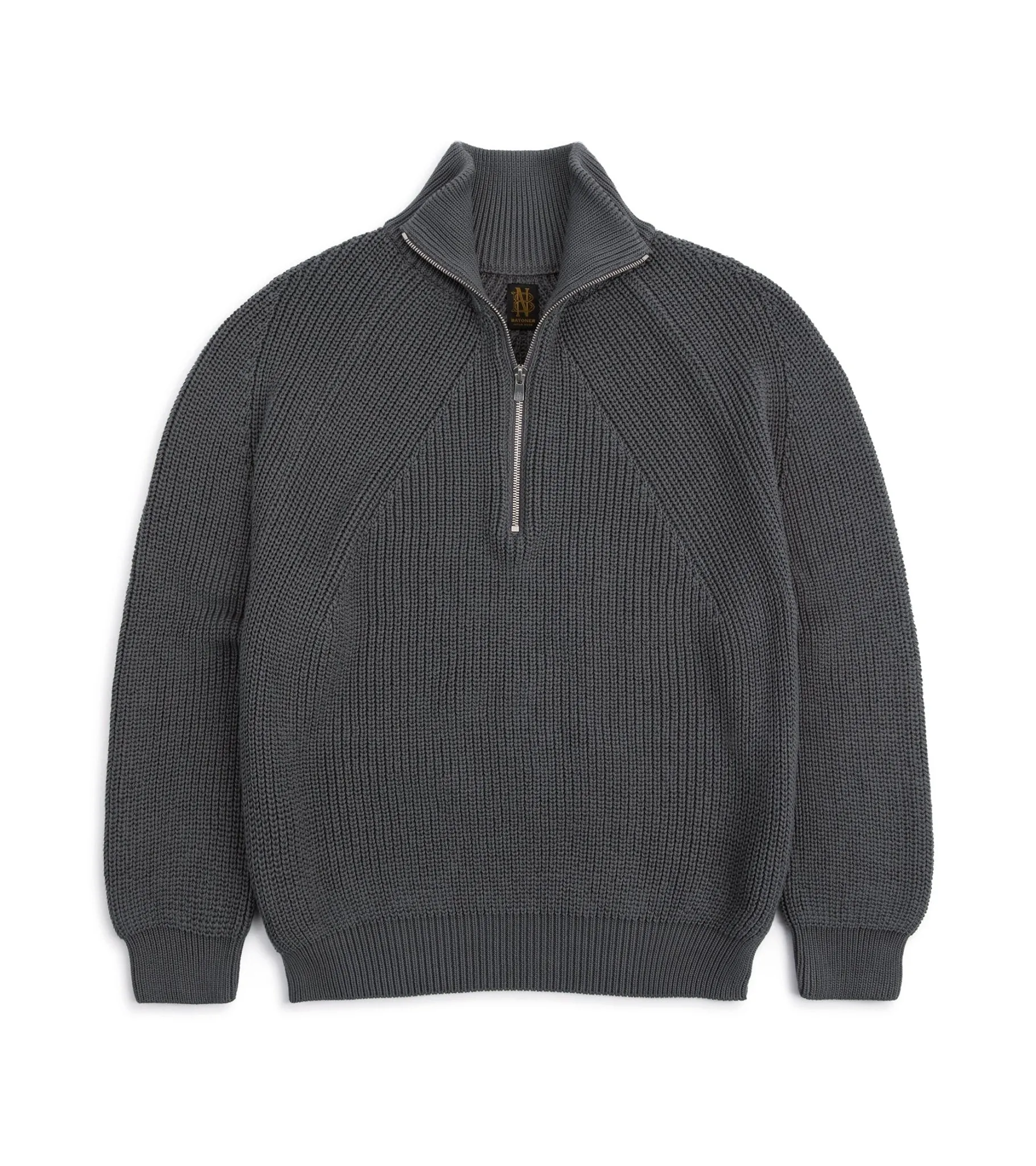 Batoner Signature Half-Zip Cotton Sweater: Grey