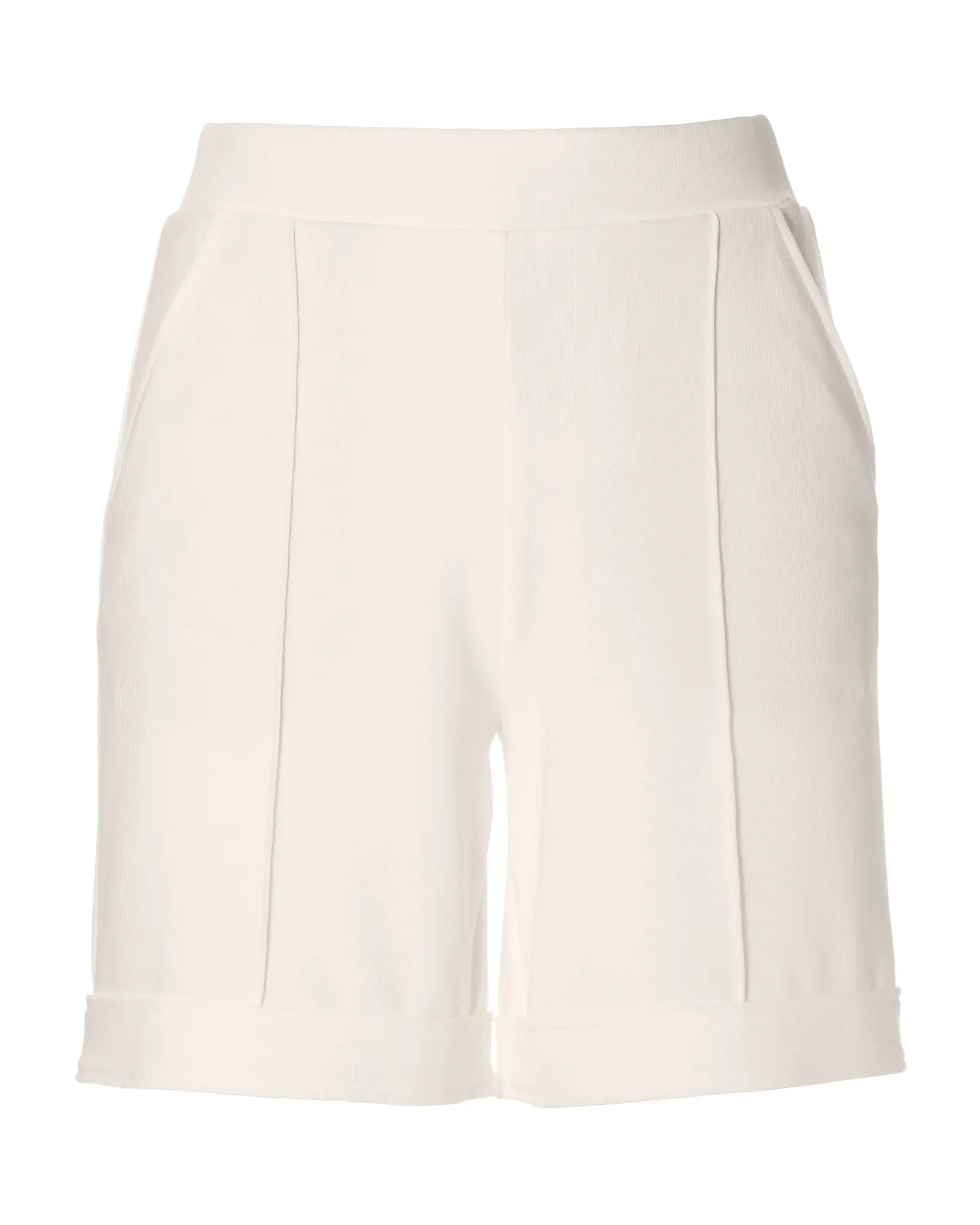 Beyond Travel 7 Inch Cuffed Trouser Shorts Ivory Coast