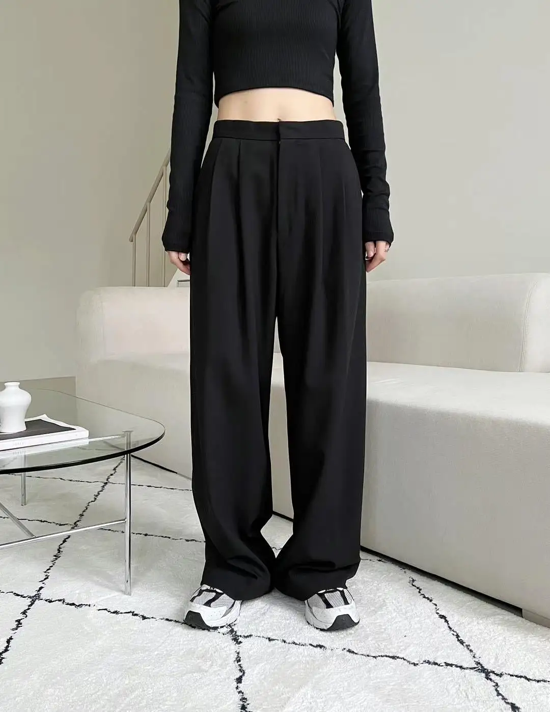 Black Esme High Rise Trousers