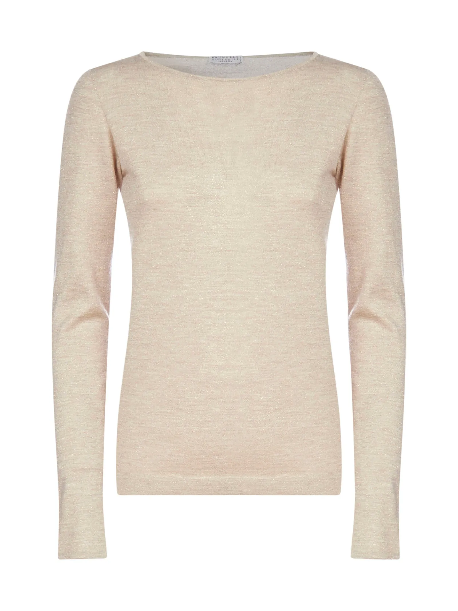 Brunello Cucinelli Slash Neck Long-Sleeve Sweater