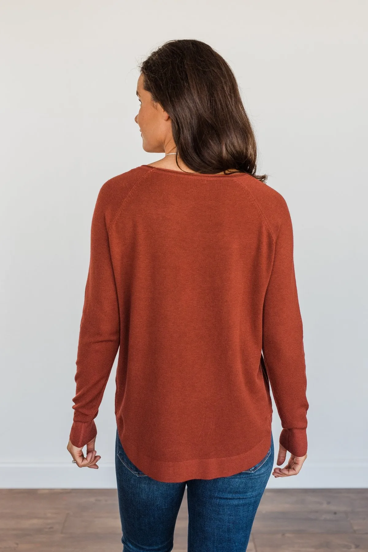 Butter Me Up Knit Sweater- Deep Clay