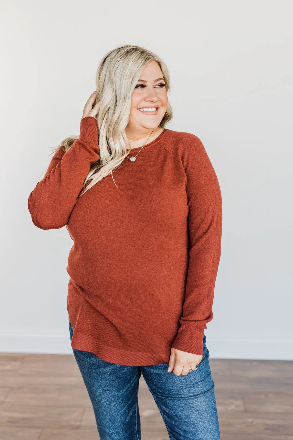 Butter Me Up Knit Sweater- Deep Clay