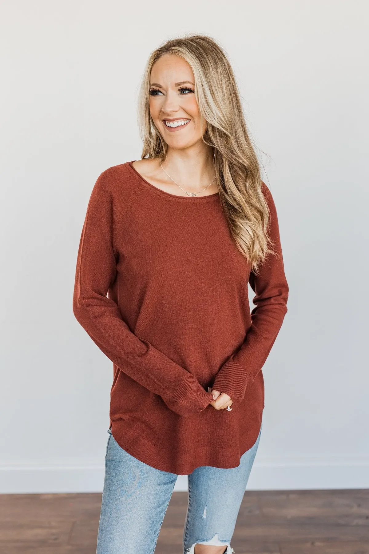 Butter Me Up Knit Sweater- Deep Clay