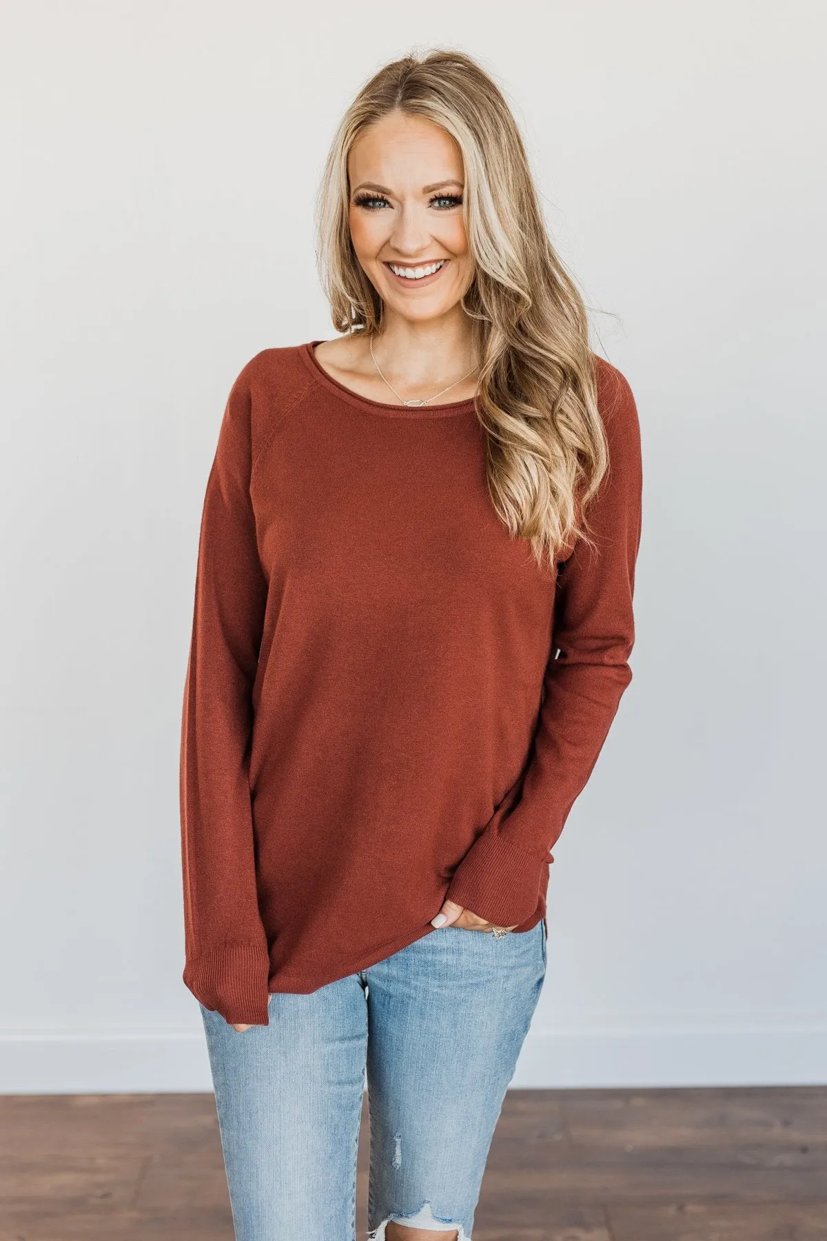 Butter Me Up Knit Sweater- Deep Clay