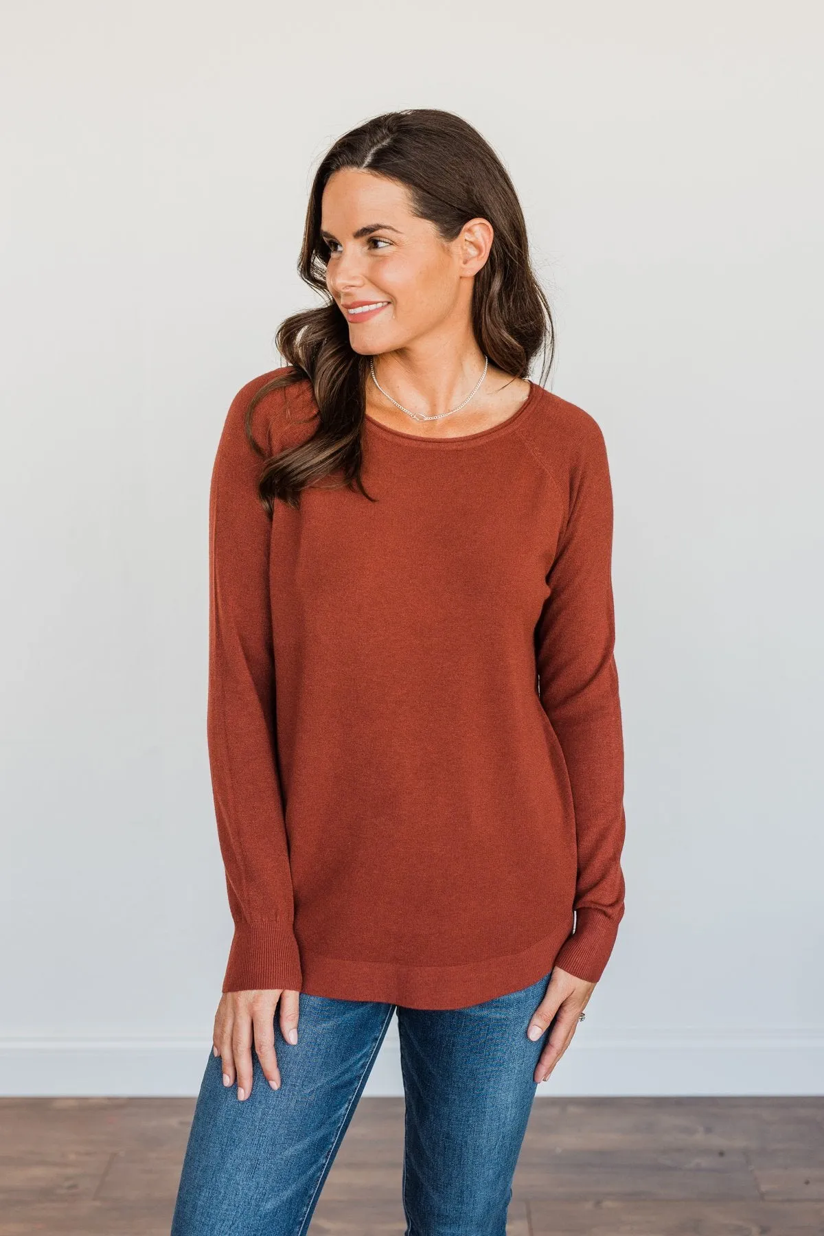 Butter Me Up Knit Sweater- Deep Clay