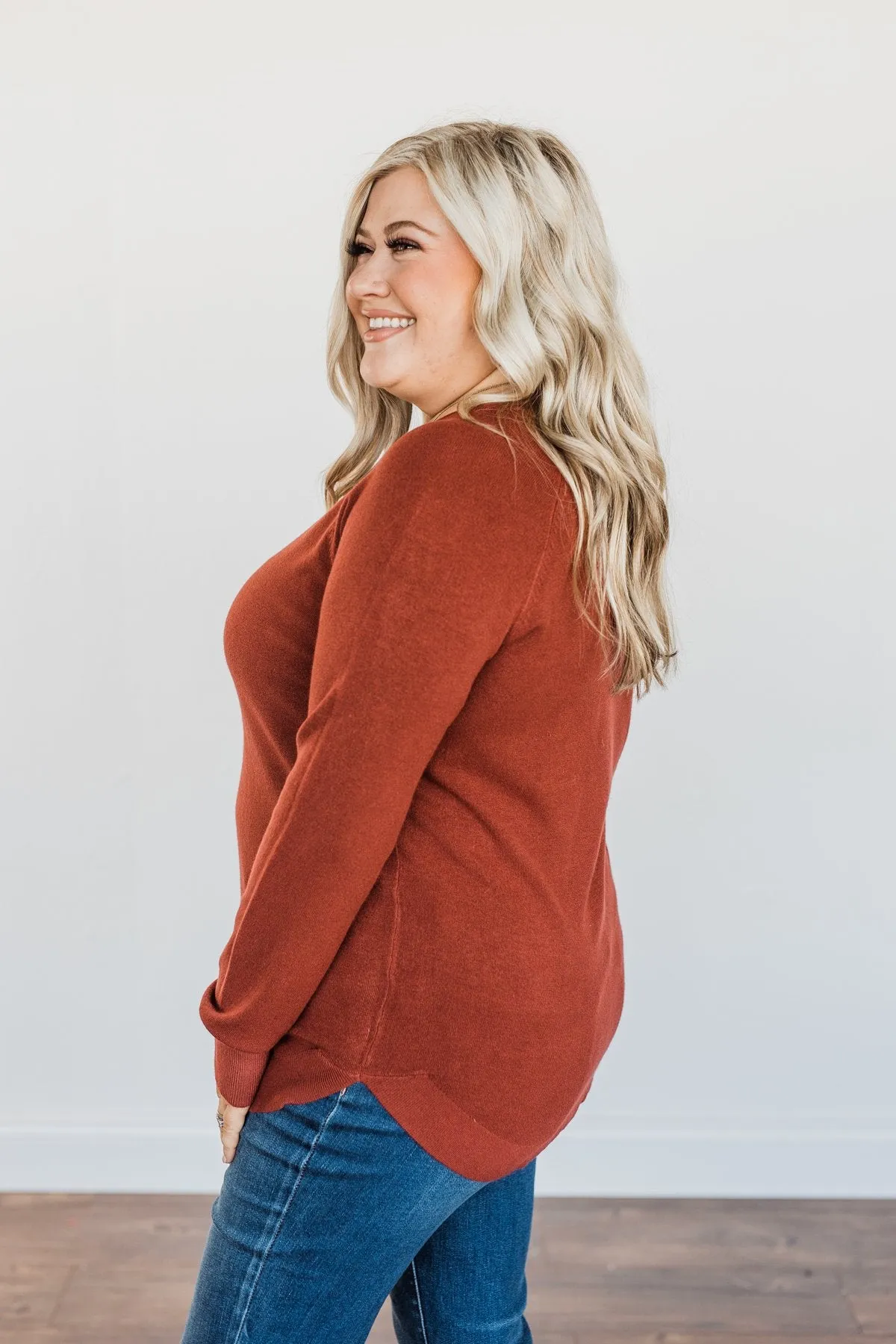 Butter Me Up Knit Sweater- Deep Clay