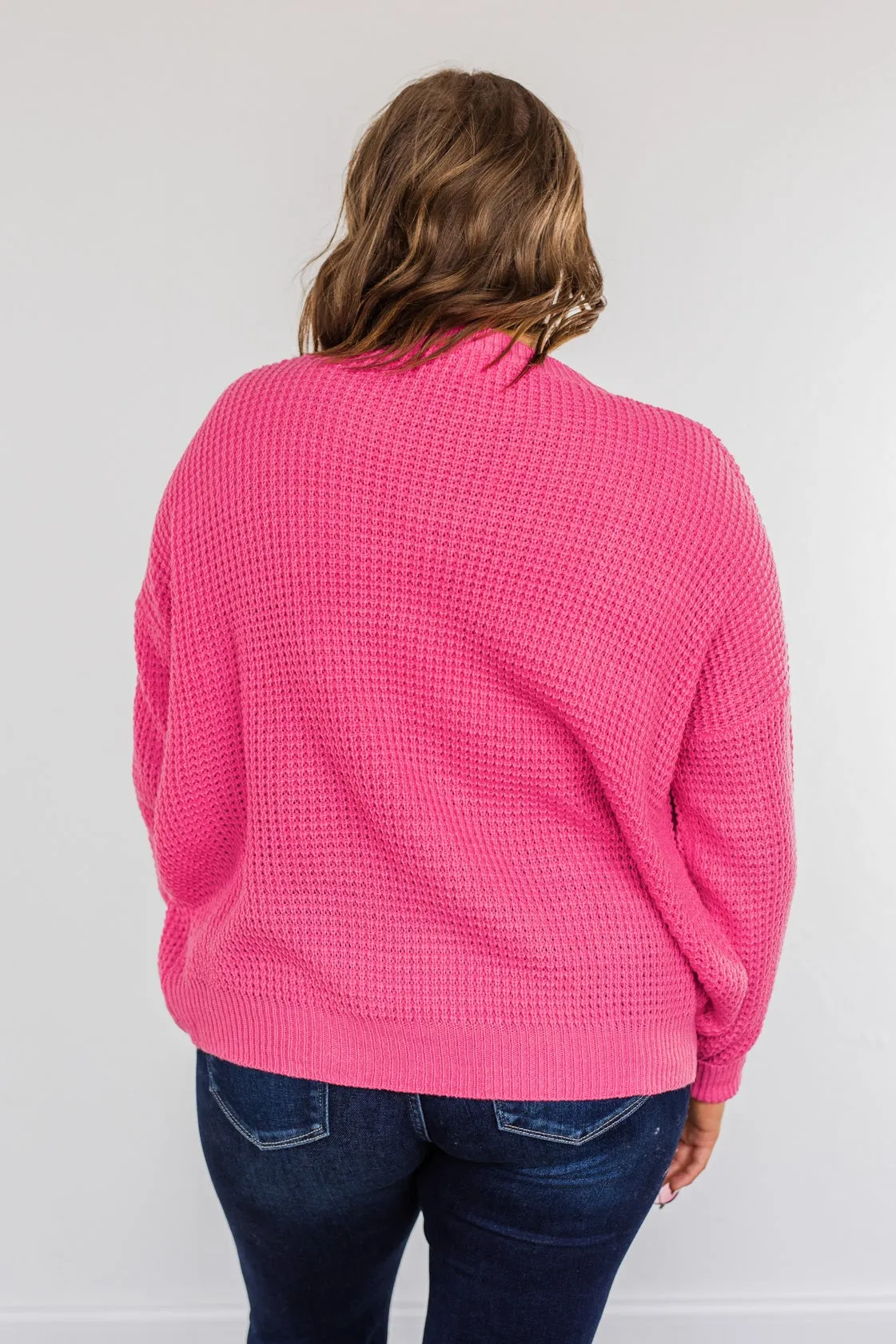 Captivating In Color Knit Sweater- Hot Pink