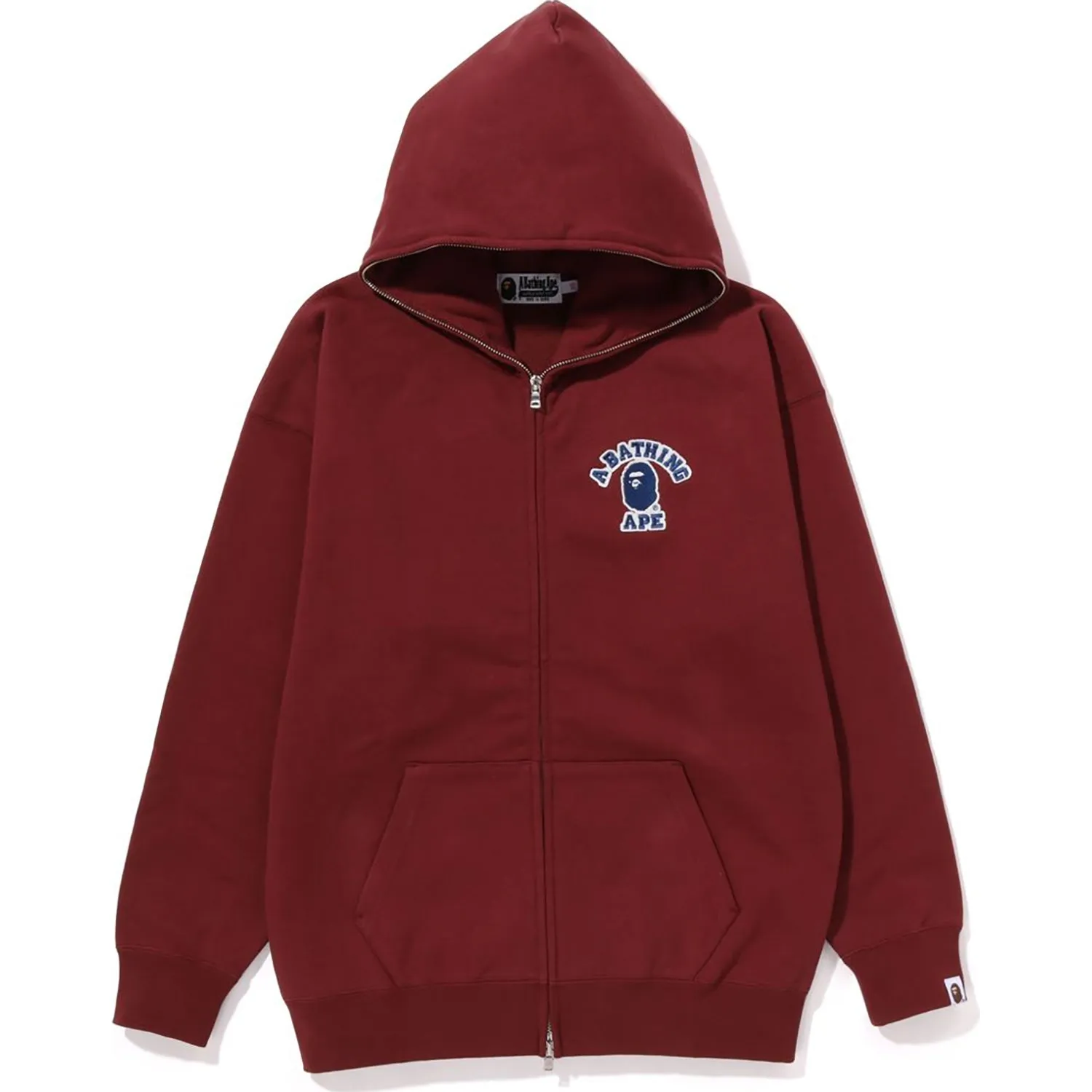 COLLEGE PATCHED OVERSIZED FULL ZIP HOODIE LADIES