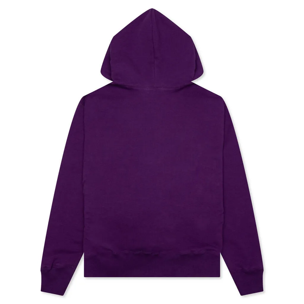 College Relaxed Fit Full Zip Hoodie - Purple