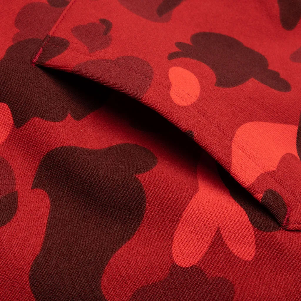 Color Camo Shark Full Zip Hoodie - Red