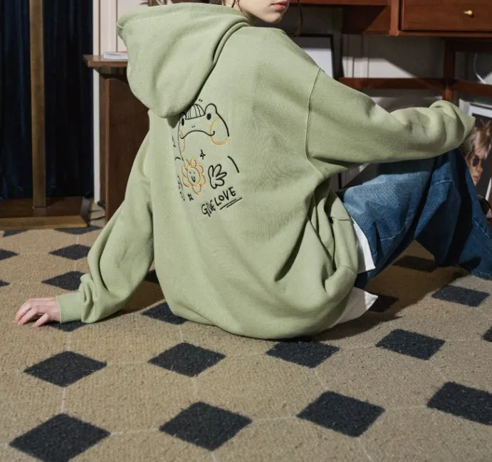 COMPAGNO  |[COMPAGNO]★FROG POP EMBROIDERED HOODIE