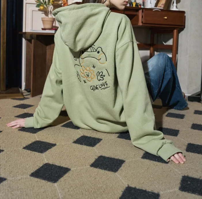 COMPAGNO  |[COMPAGNO]★FROG POP EMBROIDERED HOODIE