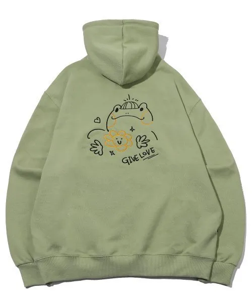 COMPAGNO  |[COMPAGNO]★FROG POP EMBROIDERED HOODIE