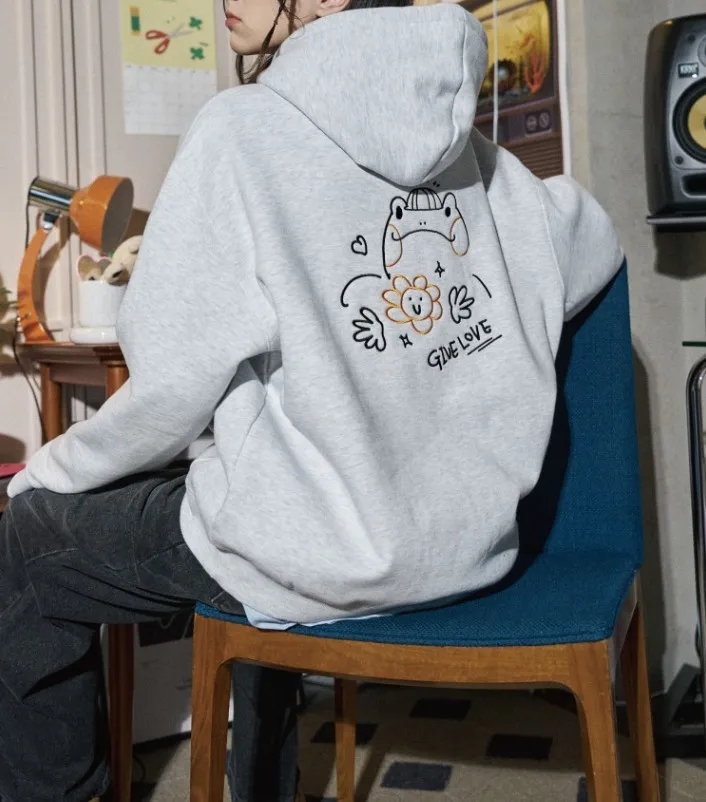 COMPAGNO  |[COMPAGNO]★FROG POP EMBROIDERED HOODIE