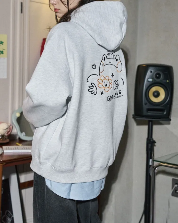 COMPAGNO  |[COMPAGNO]★FROG POP EMBROIDERED HOODIE