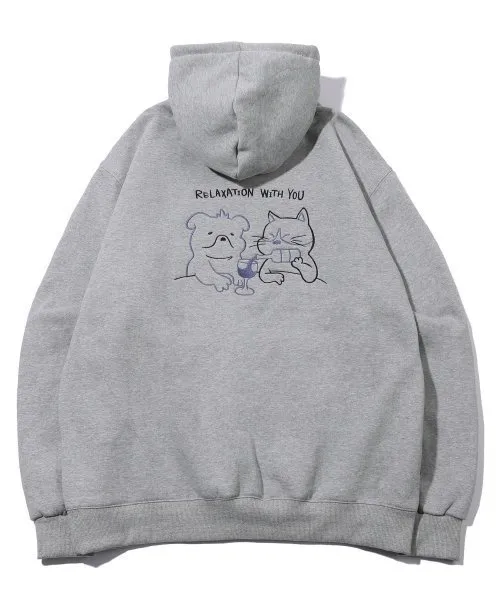 COMPAGNO  |[COMPAGNO]★WEEKEND CATDOG EMBROIDERED HOODIE