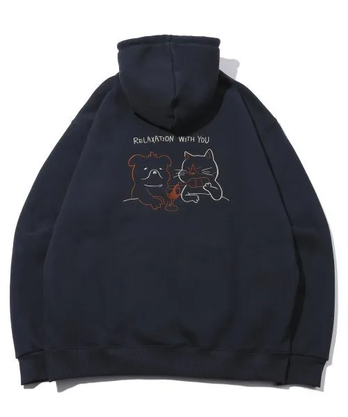 COMPAGNO  |[COMPAGNO]★WEEKEND CATDOG EMBROIDERED HOODIE