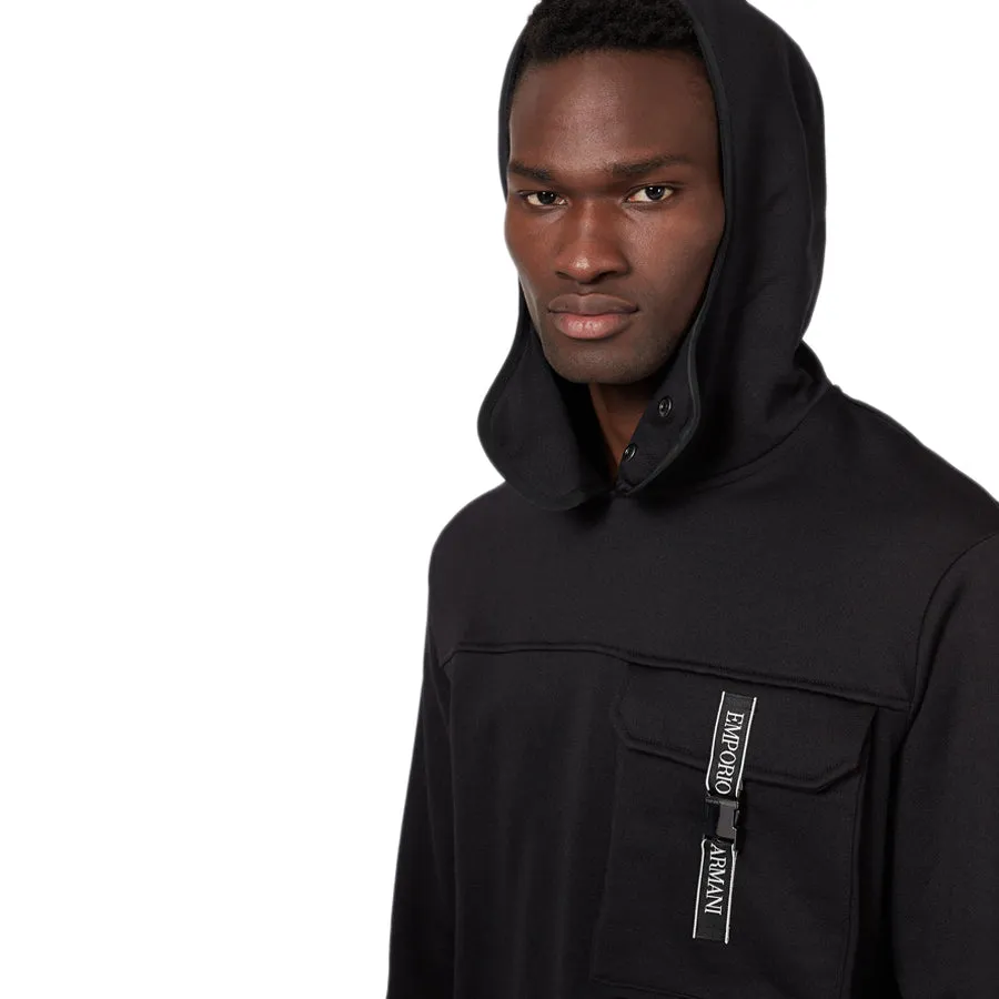 Emporio Armani - Technical Fabric Hoodie in Black