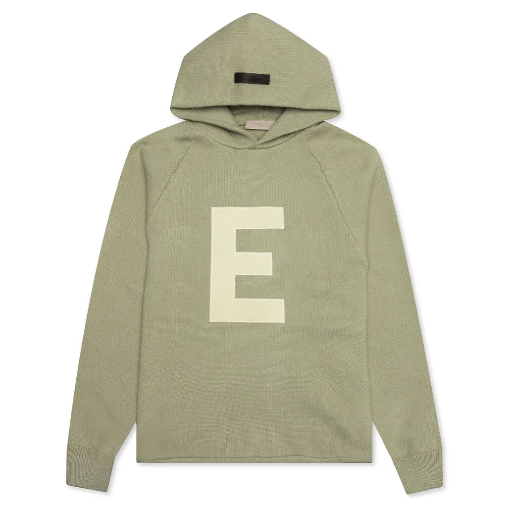 Essentials Kid's Big E Knit Hoodie - Seafoam