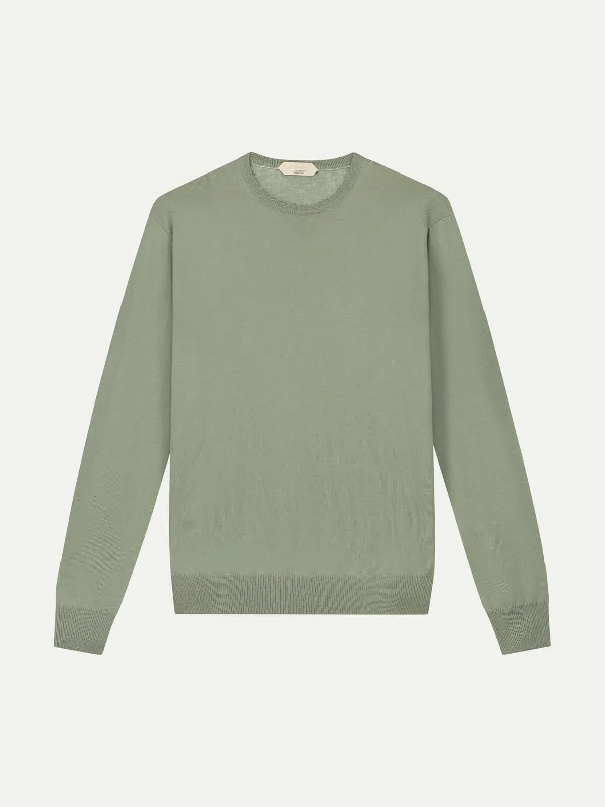 Extrafine Merino Crew Neck Sweater Litchen Green