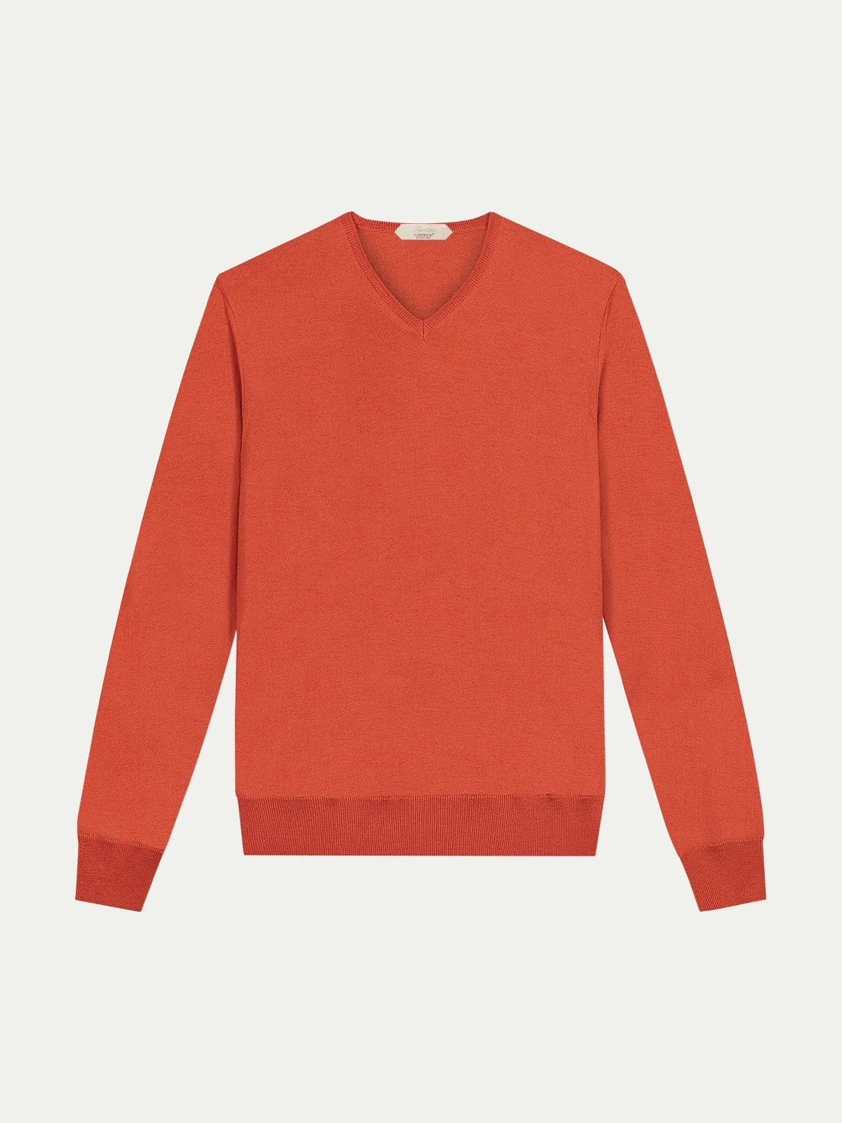 Extrafine Merino V-Neck Orange