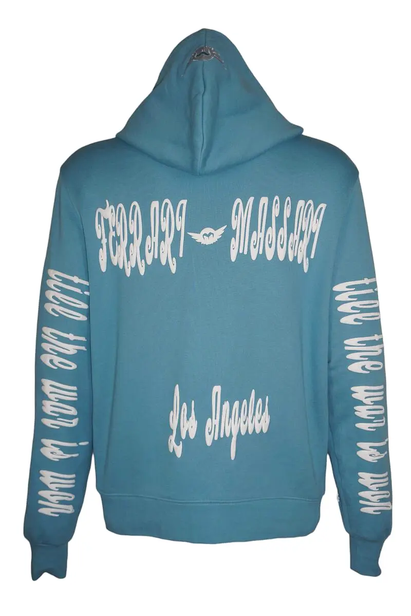 FERRARI MASSARI till the war is won skull HOODIE (BABY BLUE)