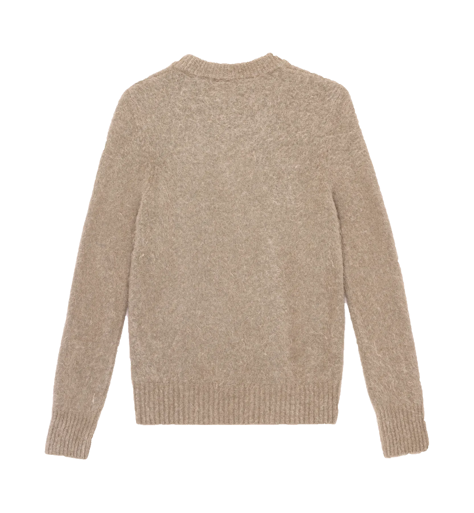 GANNI Brown Brushed Alpaca O-Neck