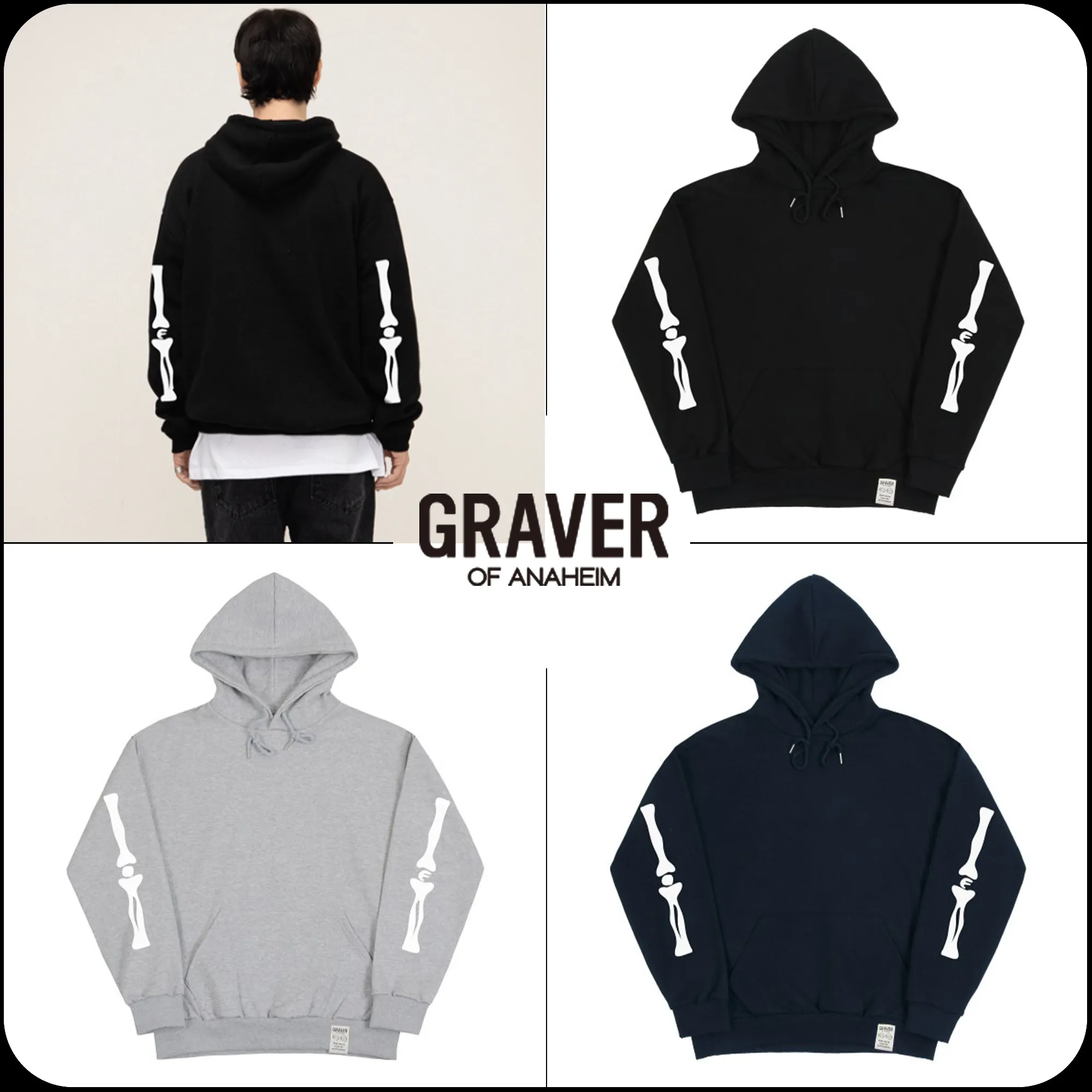 GRAVER  |[GRAVER]★ELBOW OF BONE HOODIE