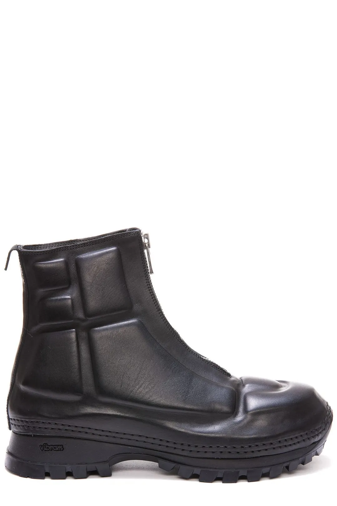 Guidi Embossed Detail Zip-Up Boots