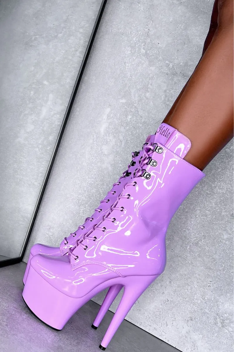 Hella Heels LipKit 7inch Boots - Grape