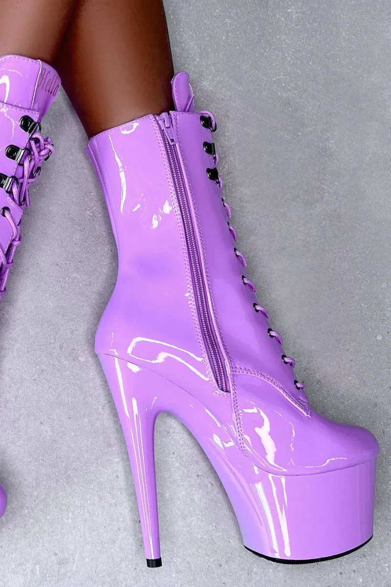 Hella Heels LipKit 7inch Boots - Grape