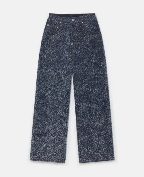 High-Rise Denim Bouclé Jeans