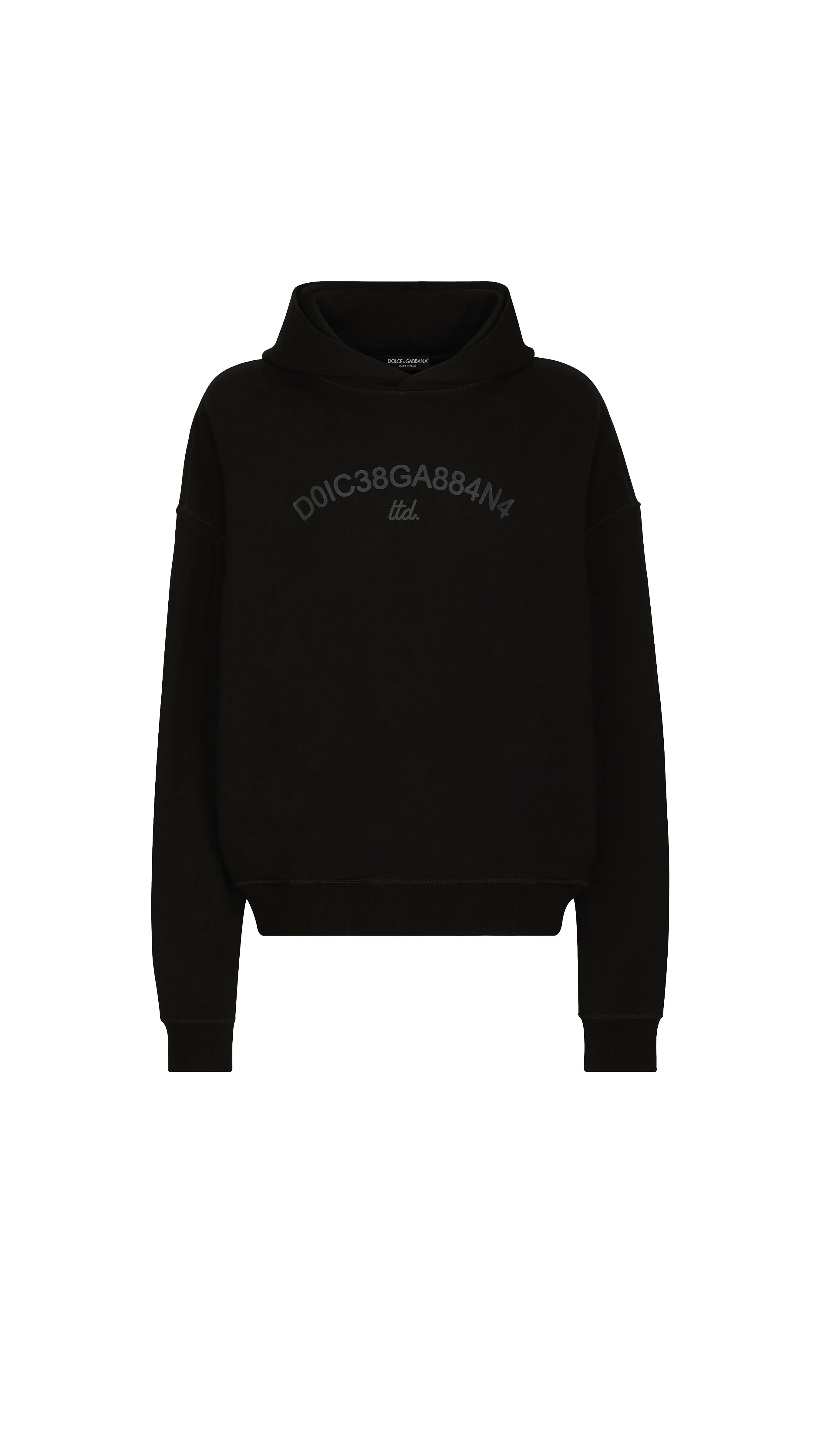 Hoodie With Dolce&gabbana Logo Print - Black