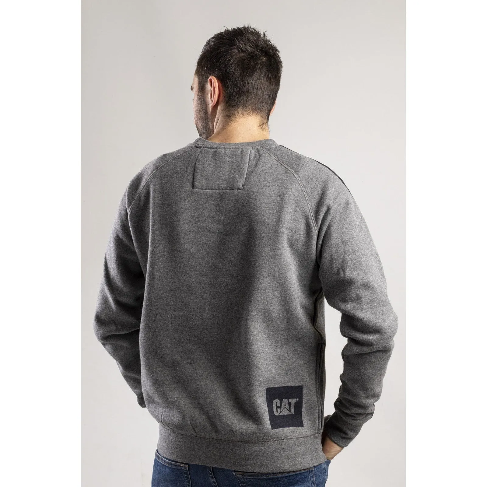 Icon Stripe Crew Neck Sweater  Dark Heather