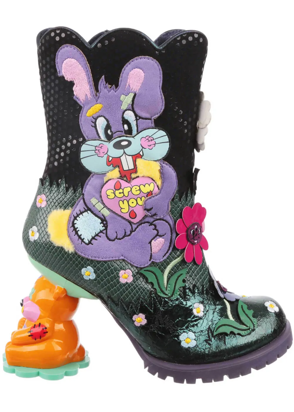 Irregular Choice Bad Bunny Boots Black