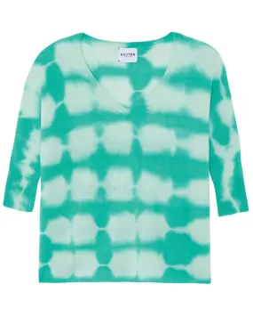 Jade Green Tie Dye Minie Stripe Sweater