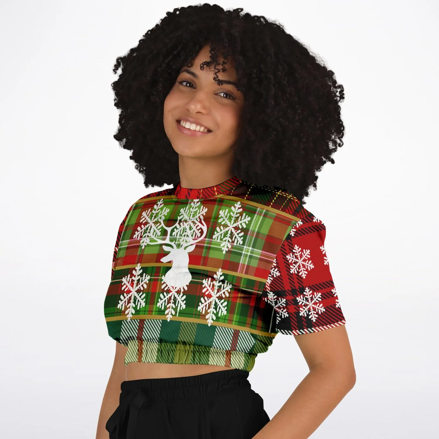 Jingles Short Sleeve Cropped Eco-Poly Sweater