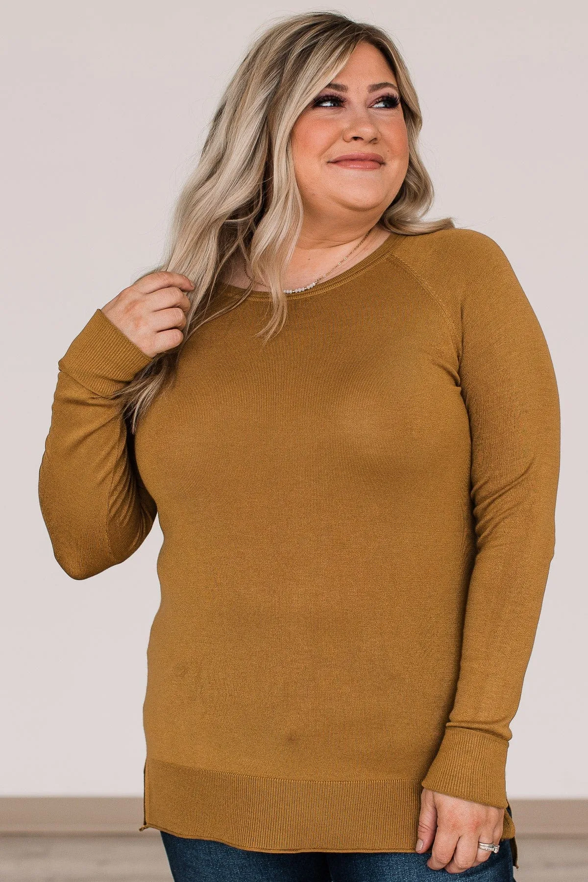 Keep Me Warm Knit Sweater- Dark Mustard