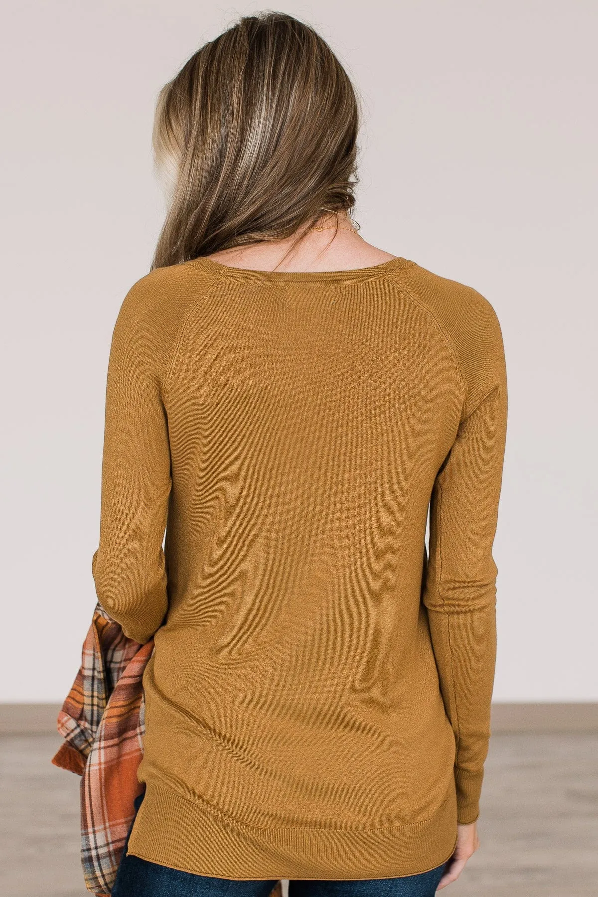 Keep Me Warm Knit Sweater- Dark Mustard